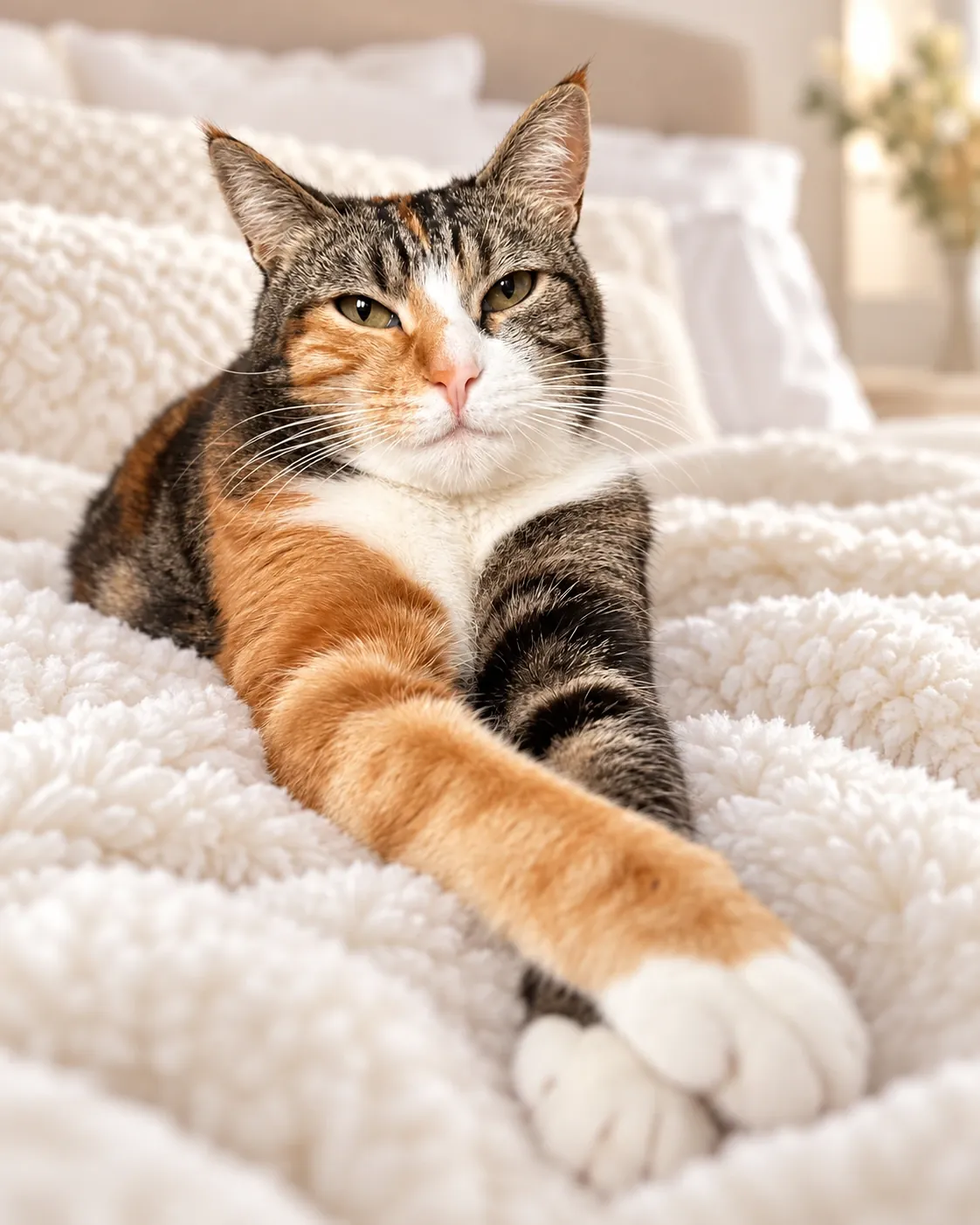 Moon se repose sur un lit moelleux